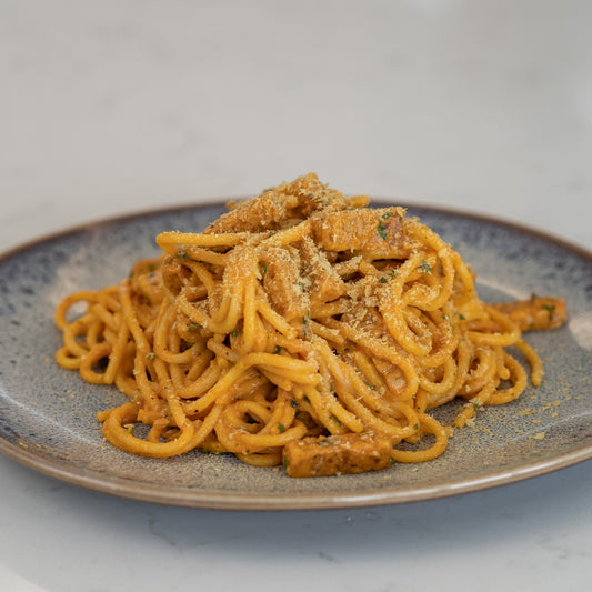 Carbonara with Tempeh lardons